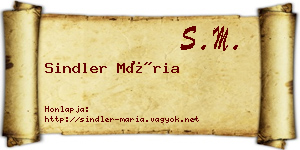 Sindler Mária névjegykártya